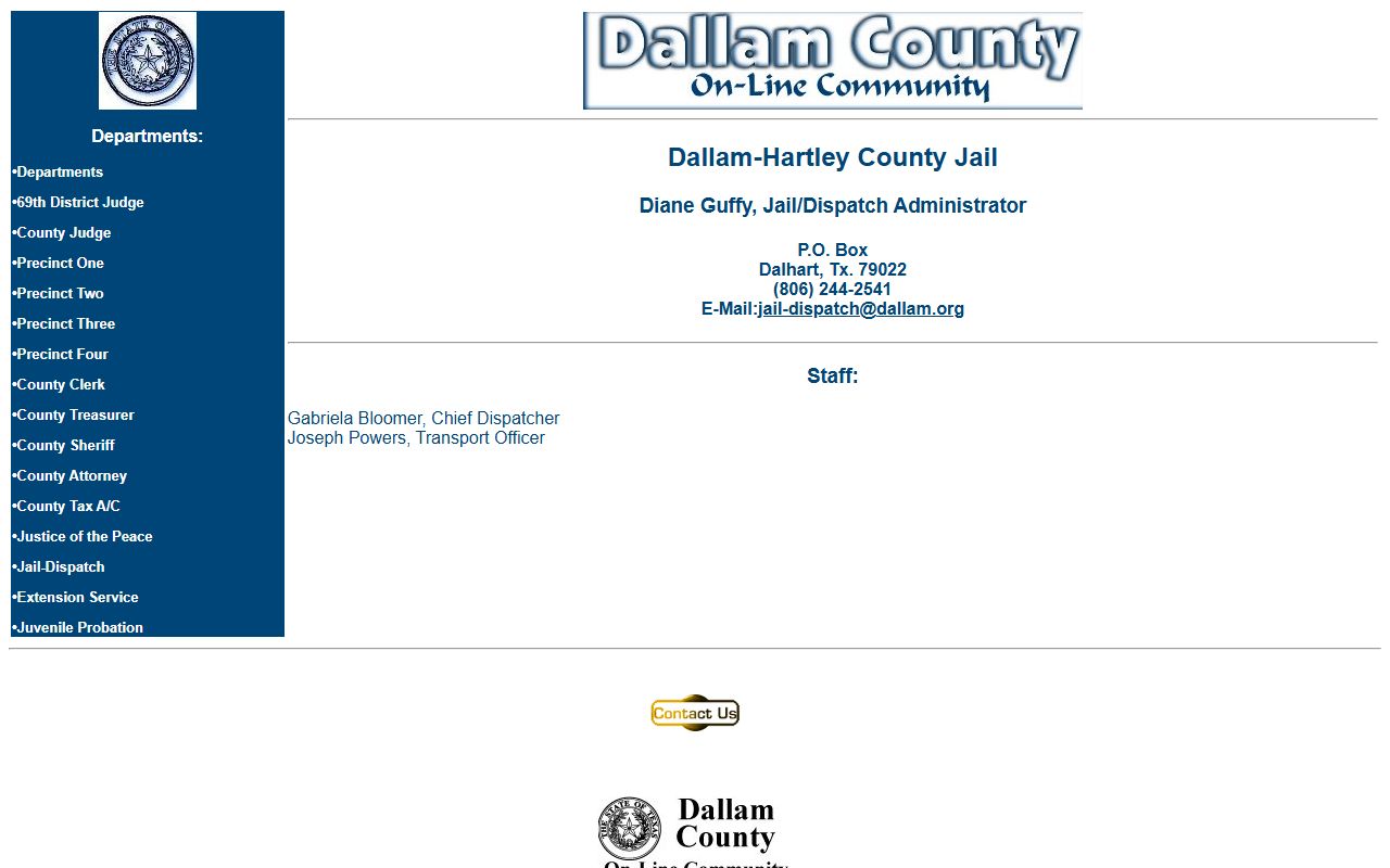 Official Dallam-Hartley County Jail dispatch page