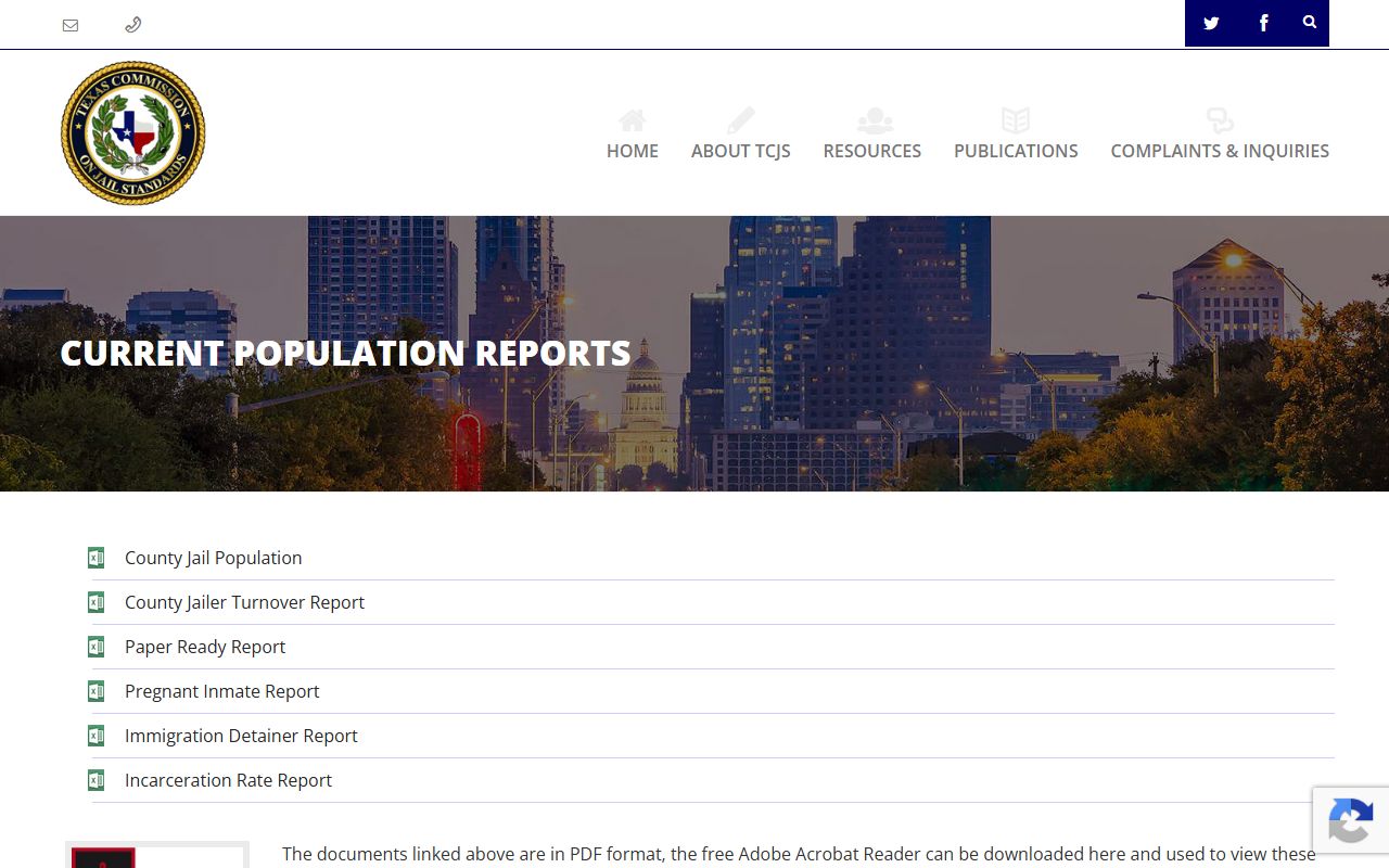 Hartley County inmate population TCJS population reports source