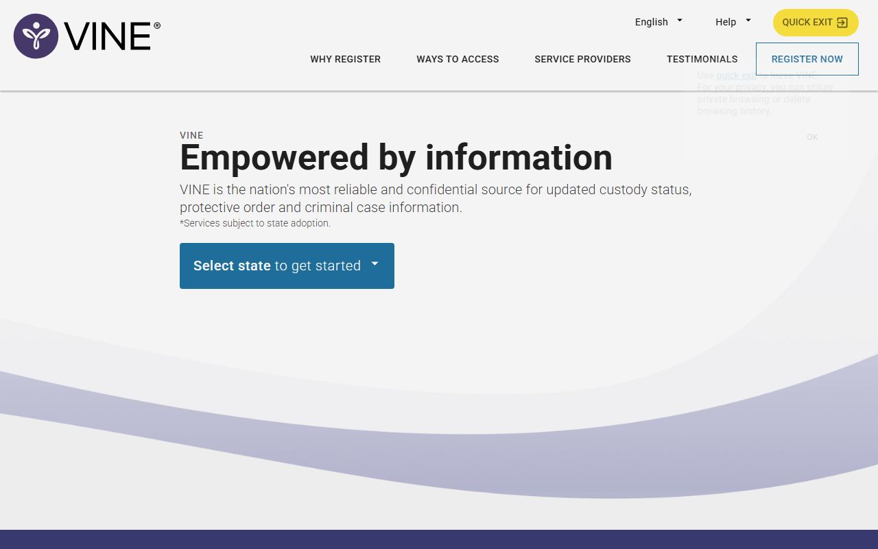 Texas VINELink custody notification portal